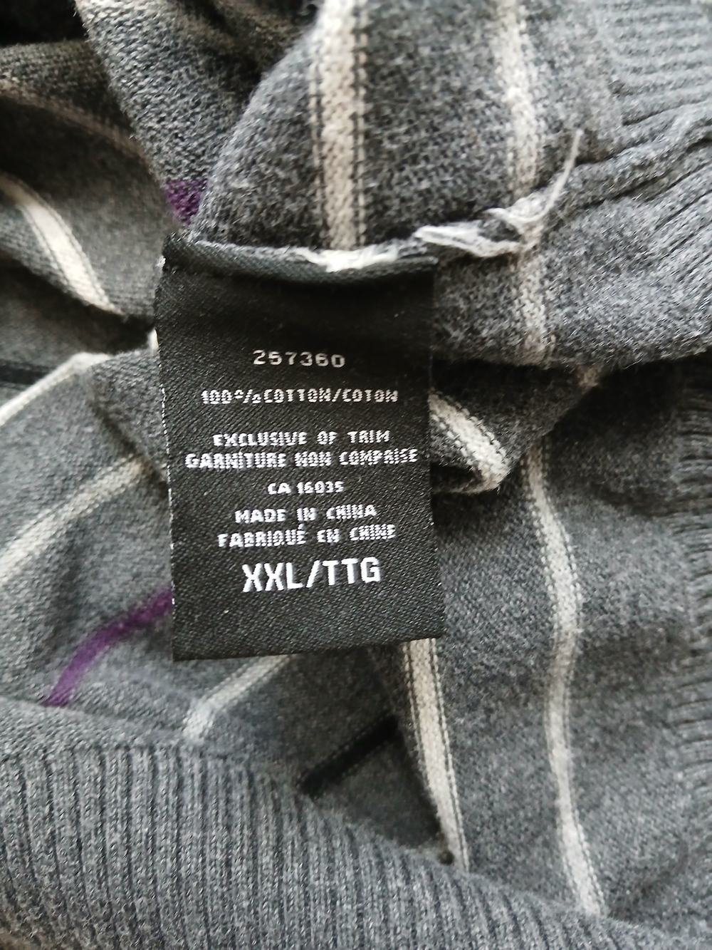Emanuel Ungaro Gray V-Neck Stripe Sweater 100 % Cotton - Picture 9 of 12